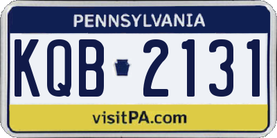 PA license plate KQB2131