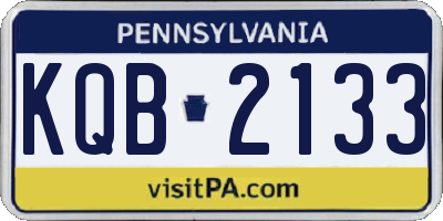 PA license plate KQB2133