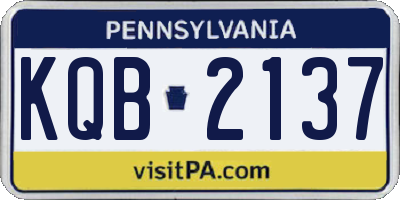 PA license plate KQB2137