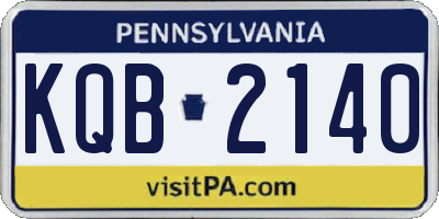 PA license plate KQB2140