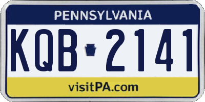 PA license plate KQB2141