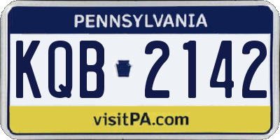 PA license plate KQB2142