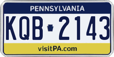 PA license plate KQB2143