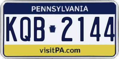 PA license plate KQB2144