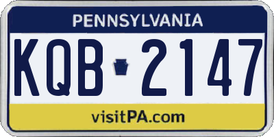 PA license plate KQB2147