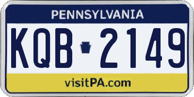 PA license plate KQB2149