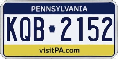 PA license plate KQB2152