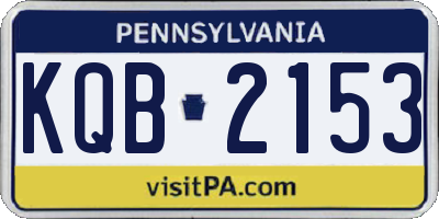 PA license plate KQB2153