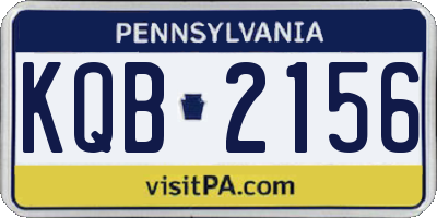 PA license plate KQB2156