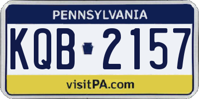 PA license plate KQB2157