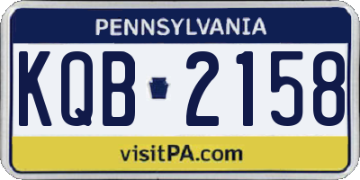 PA license plate KQB2158