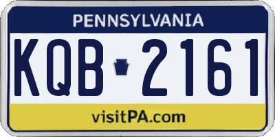 PA license plate KQB2161