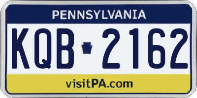 PA license plate KQB2162