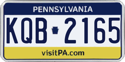 PA license plate KQB2165