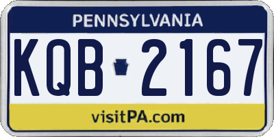 PA license plate KQB2167