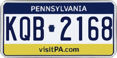 PA license plate KQB2168