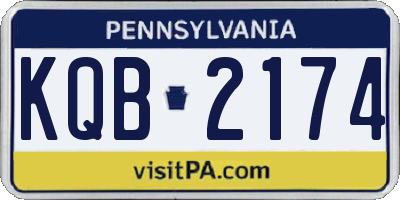 PA license plate KQB2174