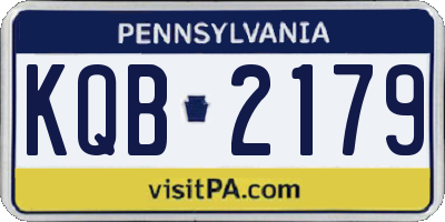 PA license plate KQB2179