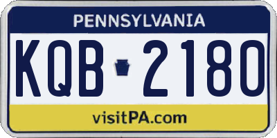 PA license plate KQB2180