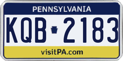 PA license plate KQB2183