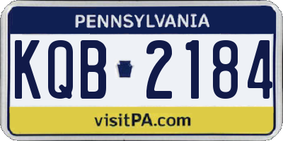 PA license plate KQB2184