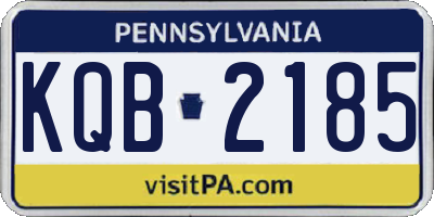 PA license plate KQB2185