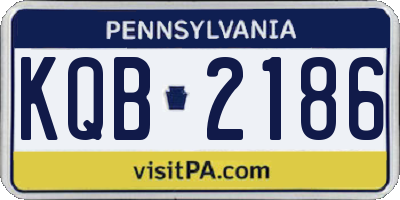 PA license plate KQB2186