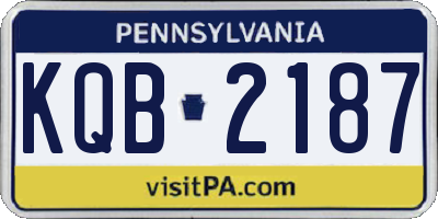 PA license plate KQB2187