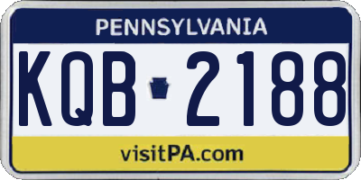 PA license plate KQB2188