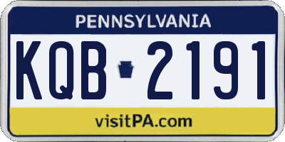 PA license plate KQB2191