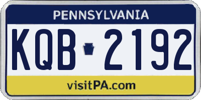 PA license plate KQB2192
