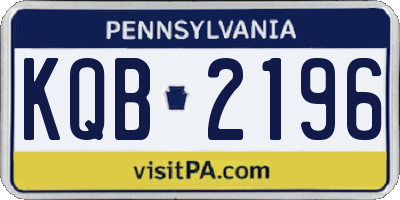 PA license plate KQB2196