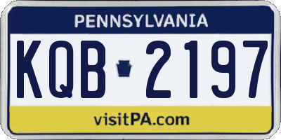 PA license plate KQB2197