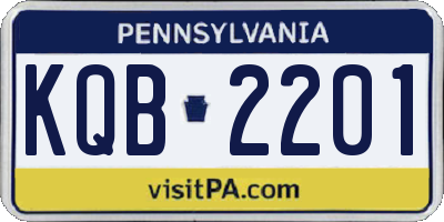 PA license plate KQB2201
