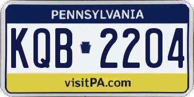 PA license plate KQB2204