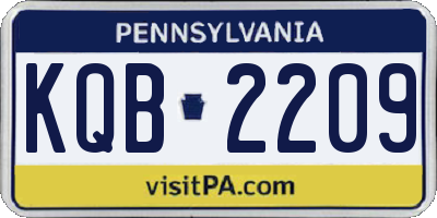 PA license plate KQB2209
