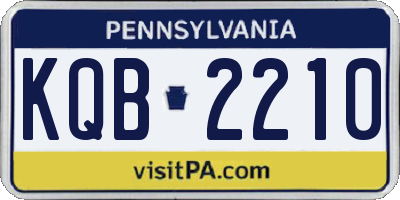 PA license plate KQB2210