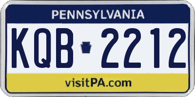PA license plate KQB2212