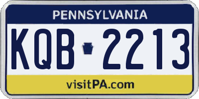 PA license plate KQB2213