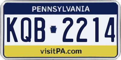PA license plate KQB2214