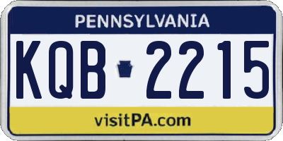 PA license plate KQB2215