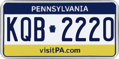 PA license plate KQB2220