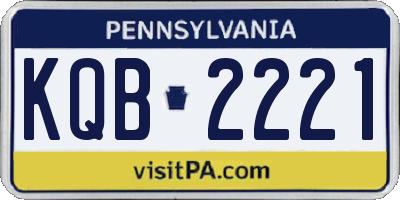 PA license plate KQB2221