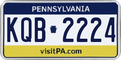 PA license plate KQB2224