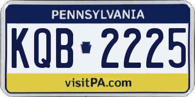 PA license plate KQB2225