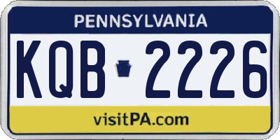 PA license plate KQB2226