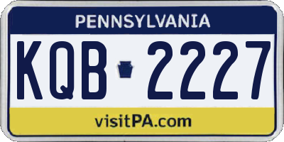 PA license plate KQB2227