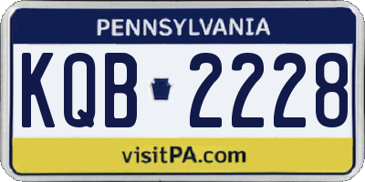 PA license plate KQB2228
