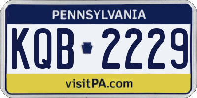 PA license plate KQB2229