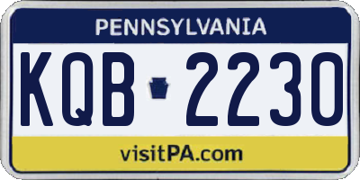 PA license plate KQB2230